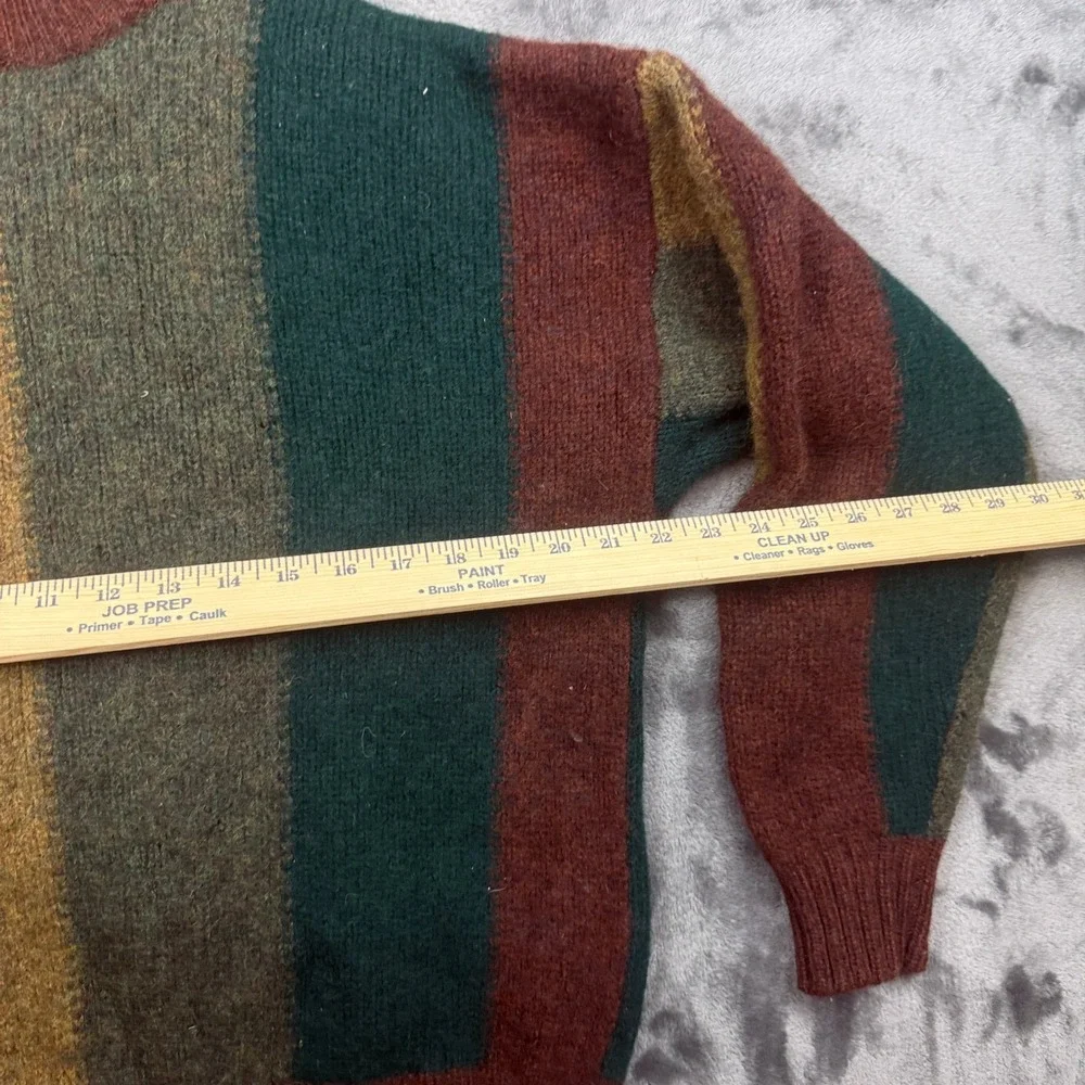Structure Wool Sweater Mens Medium Multicolor Striped Crewneck Vintage EarthTone